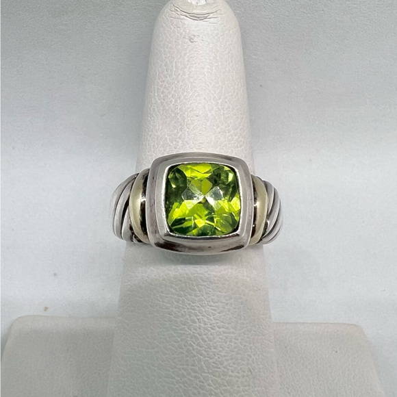 David Yurman Noblesse Peridot Cable Ring With Gold - Picture 4 of 6